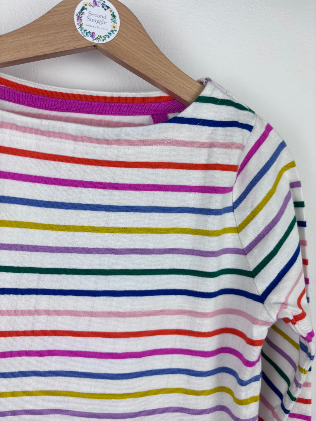 Boden Rainbow Stripe Long Sleeve Top 6-7 Years -Tops-Second Snuggle Preloved