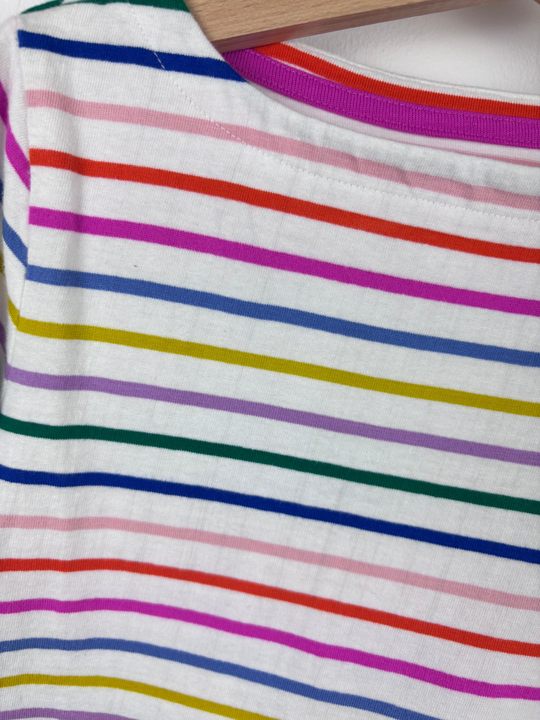 Boden Rainbow Stripe Long Sleeve Top 6-7 Years -Tops-Second Snuggle Preloved