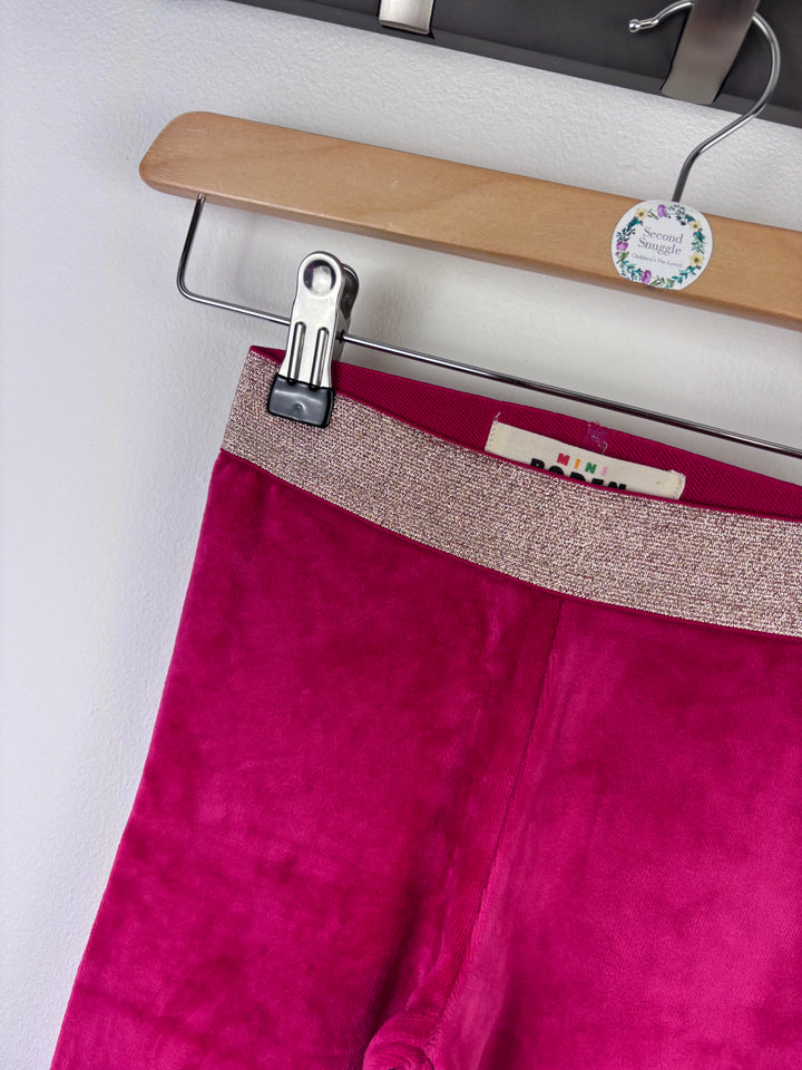 Boden Pink Velvet Leggings with Glitter Waistband-Leggings-Second Snuggle Preloved