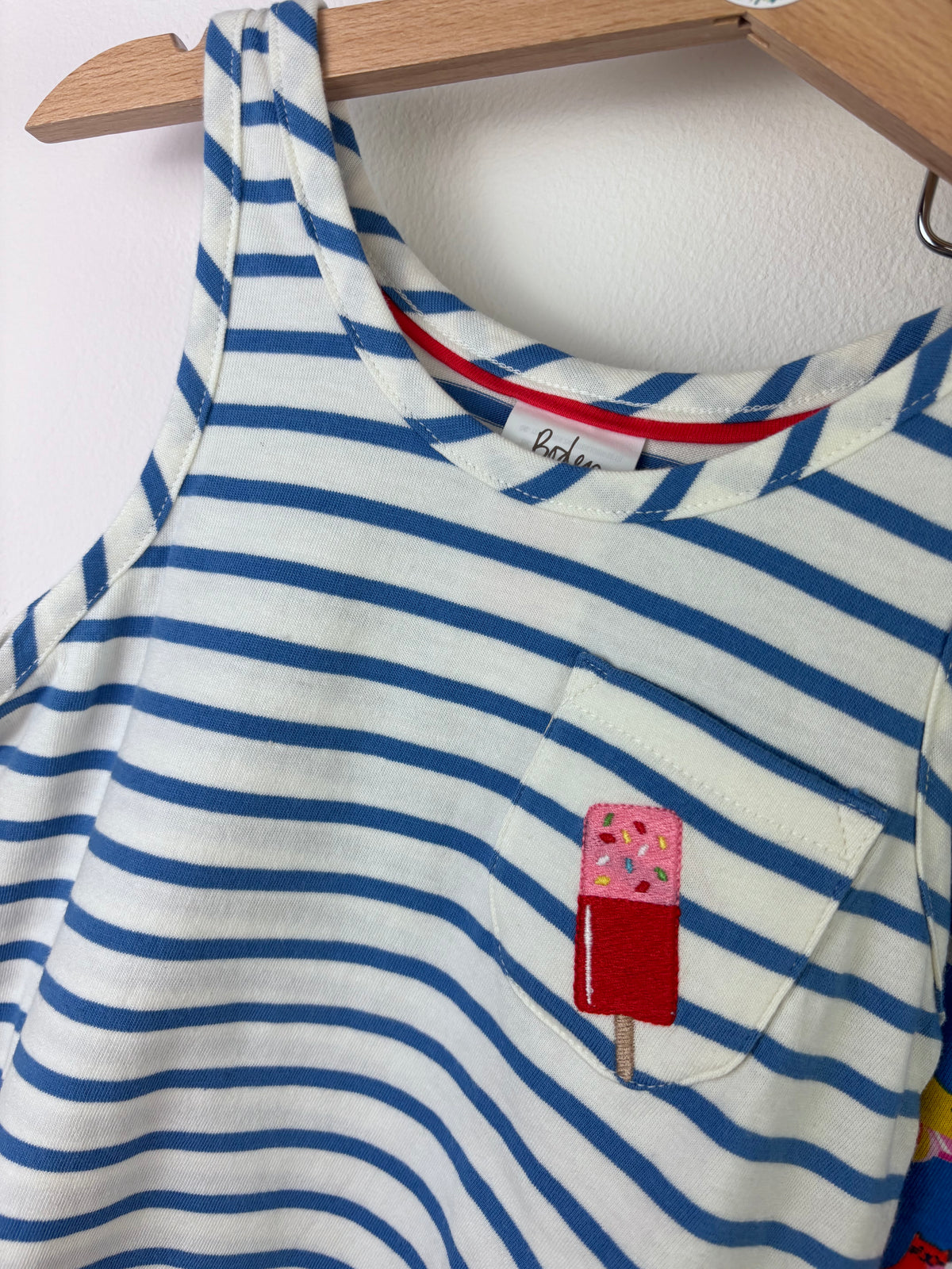 Boden Blue Stripe Vest and Beach Print Shorts Set 5-6 Years-Night Wear-Second Snuggle Preloved