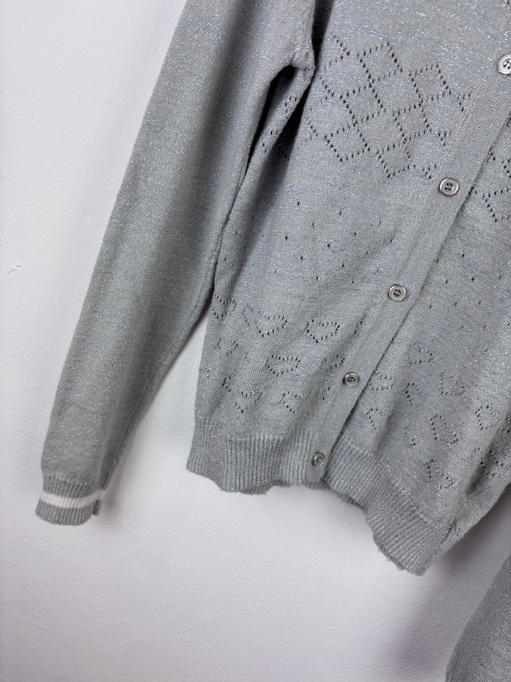 Yumi Grey Knitted Cardigan 9-10 Years-Cardigans-Second Snuggle Preloved