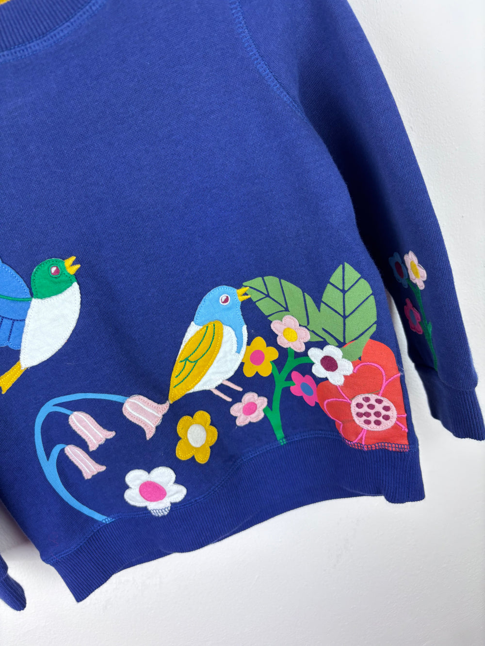 Boden Blue Bird Embroidered Sweatshirt 3-4 Years-Jumpers-Second Snuggle Preloved