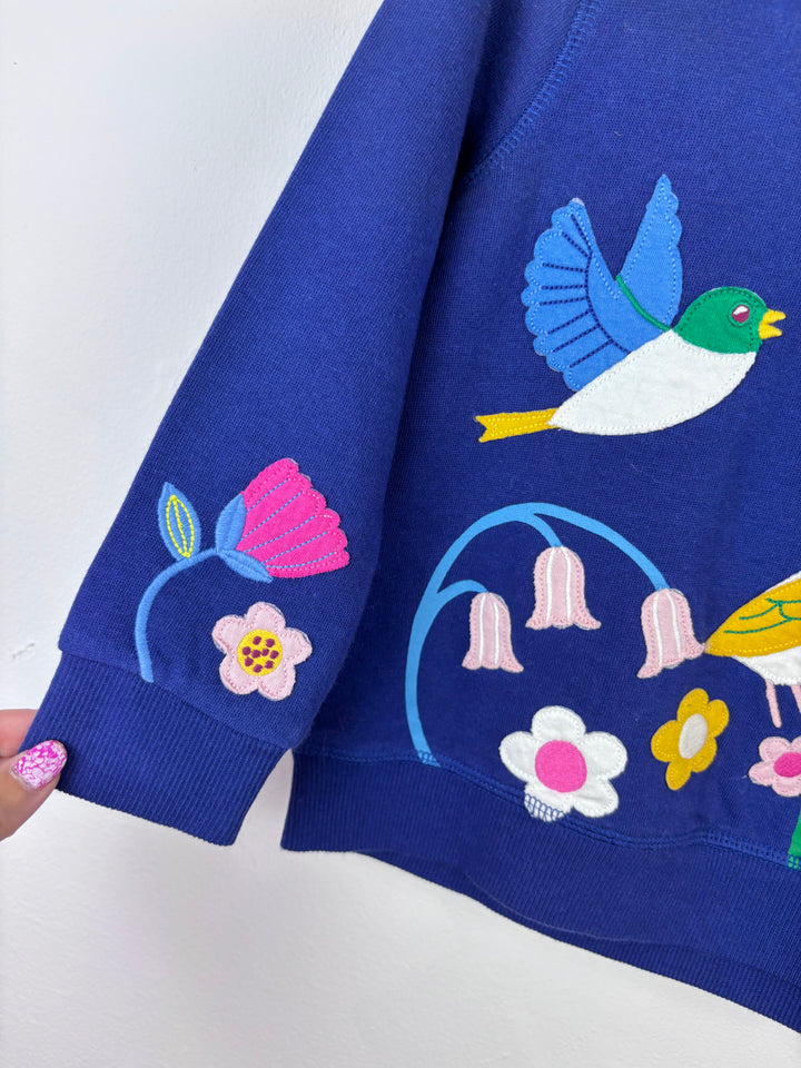 Boden Blue Bird Embroidered Sweatshirt 3-4 Years-Jumpers-Second Snuggle Preloved