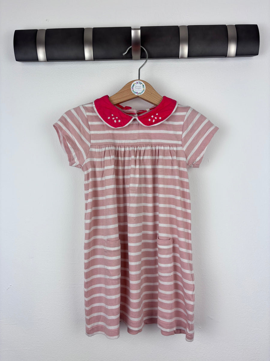 Baby Boden Pink Stripe Dress with Peter Pan Collar 12-18 Months-Dresses-Second Snuggle Preloved