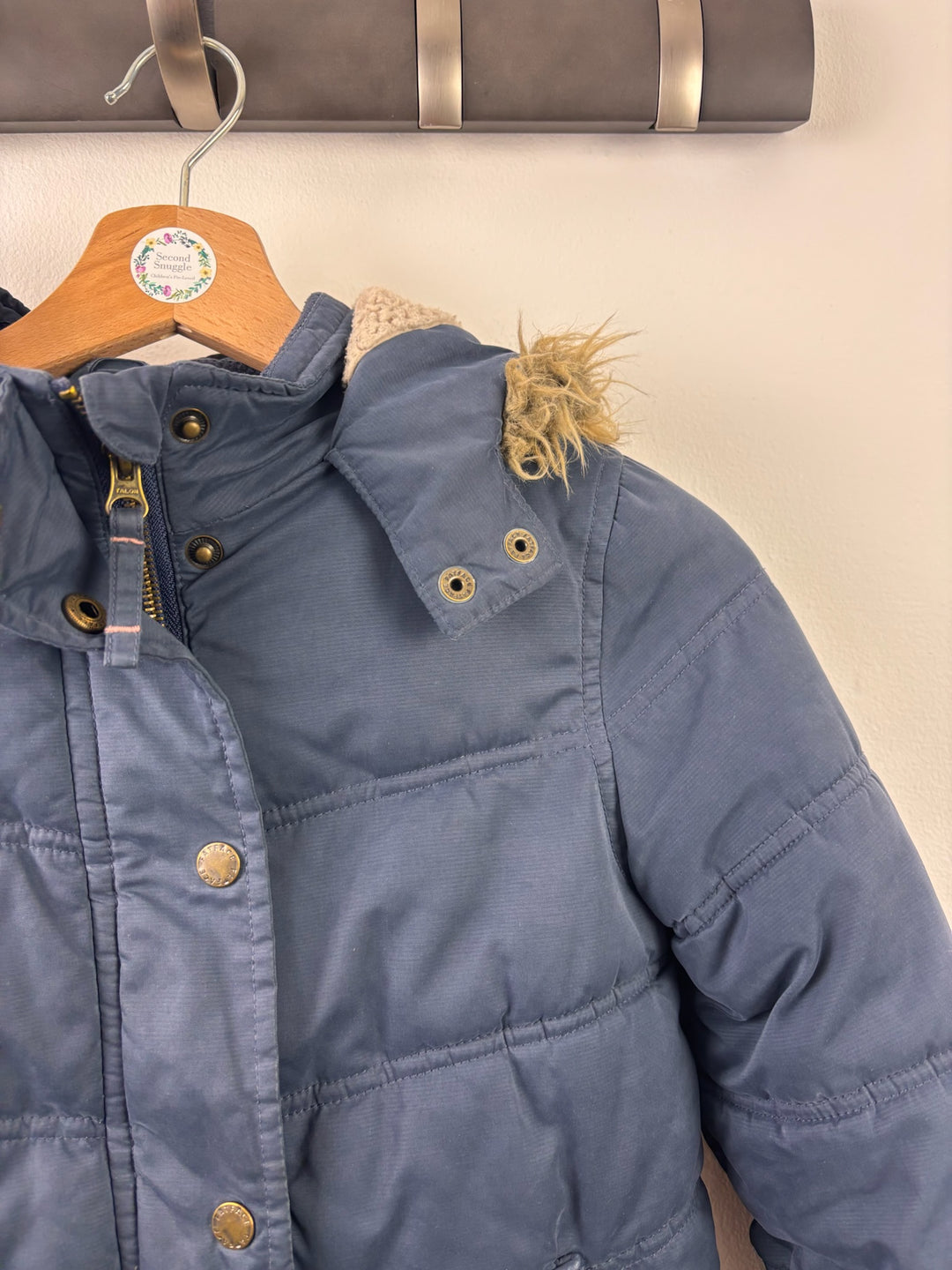 FatFace Navy Padded Faux Fur Hooded Coat 8-9 Years