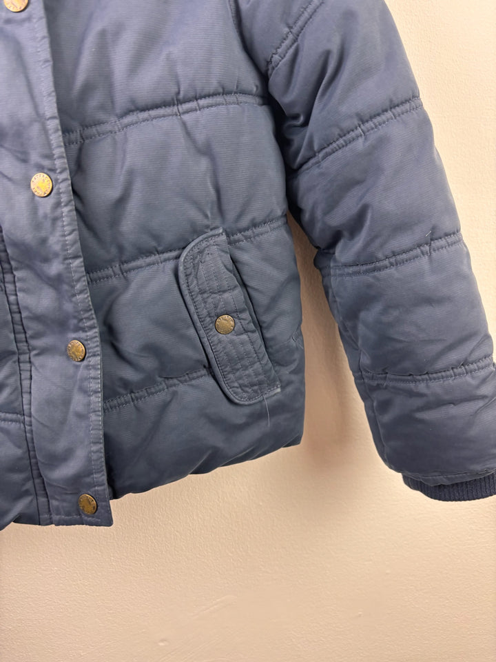 FatFace Navy Padded Faux Fur Hooded Coat 8-9 Years