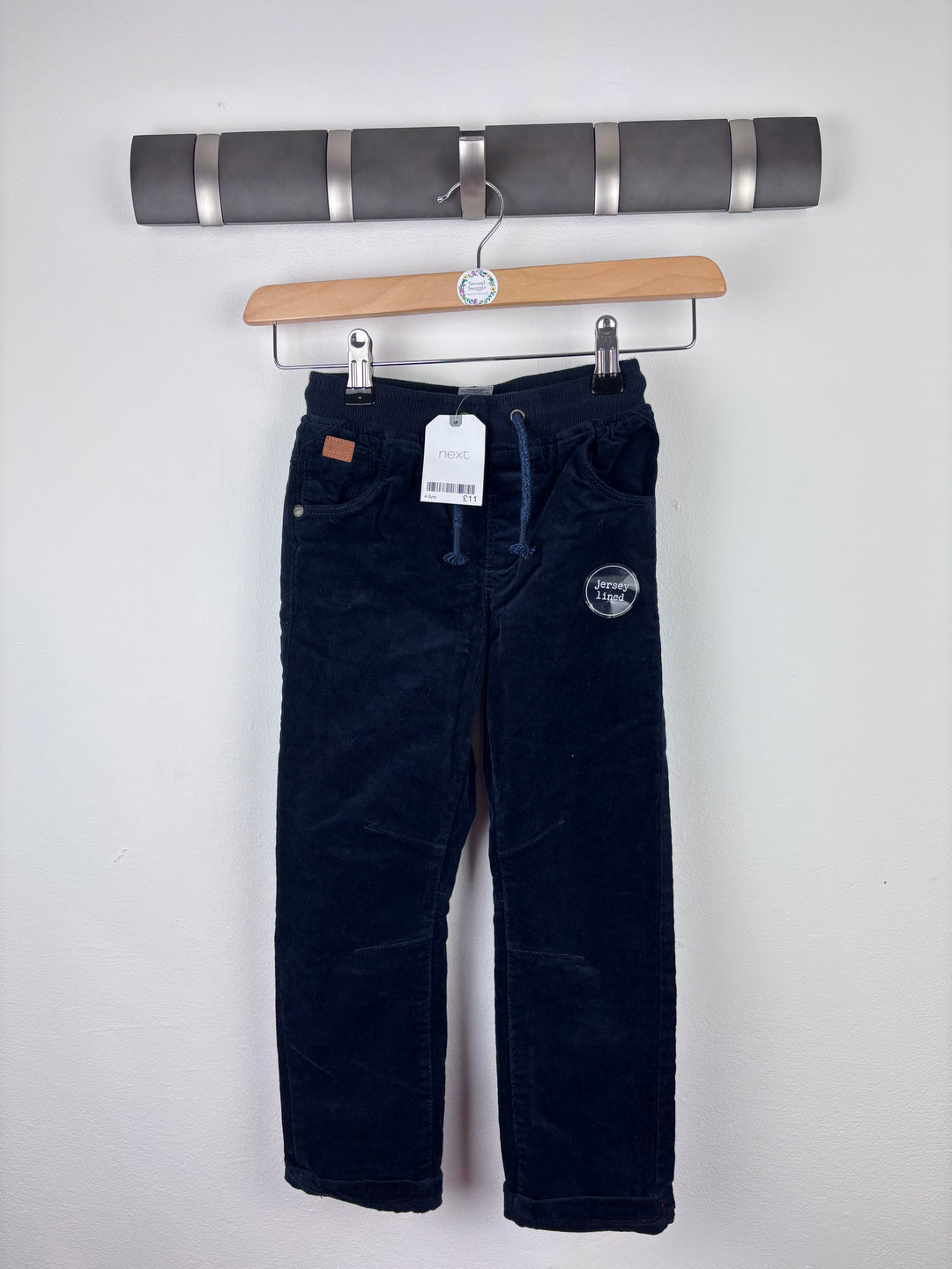 Next Navy Jersey-Lined Cord Trousers 4-5 Years-Trousers-Second Snuggle Preloved