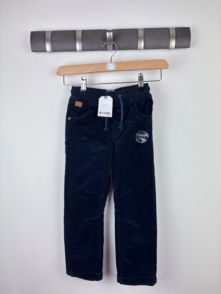 Next Navy Jersey-Lined Cord Trousers 4-5 Years-Trousers-Second Snuggle Preloved