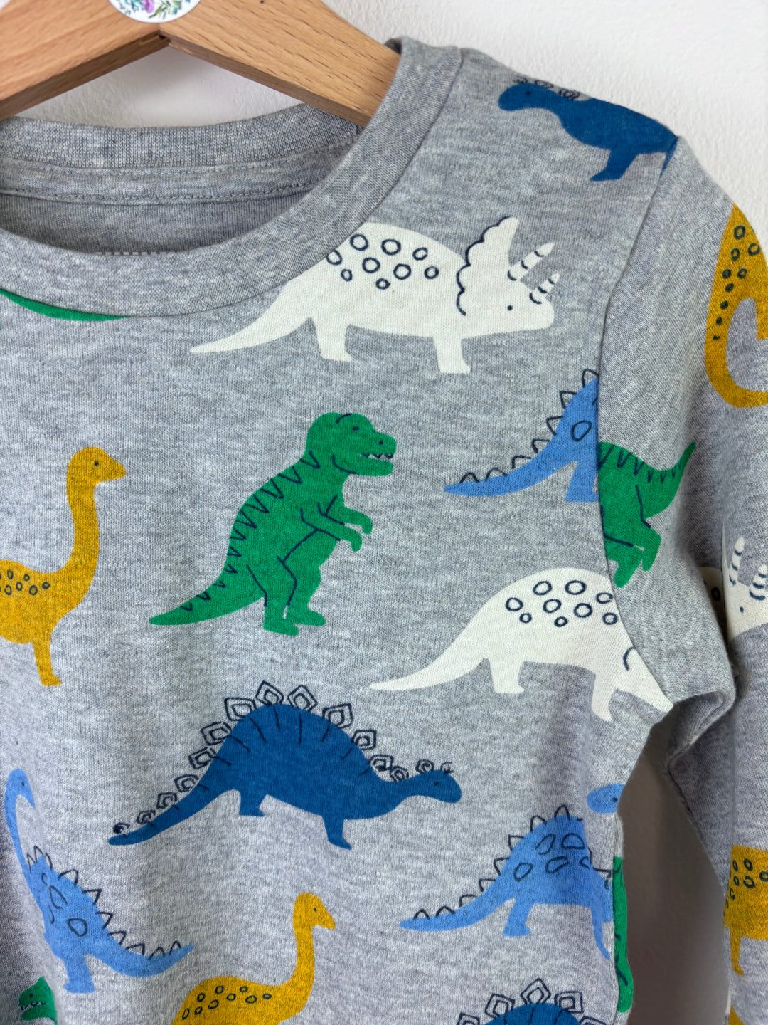 Ex JoJo Maman Bébé Grey Dinosaur Long Sleeve Top