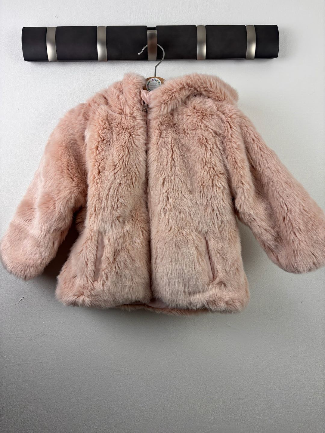 M&S Pink Faux Fur Jacket 18-24 Months-Jackets-Second Snuggle Preloved
