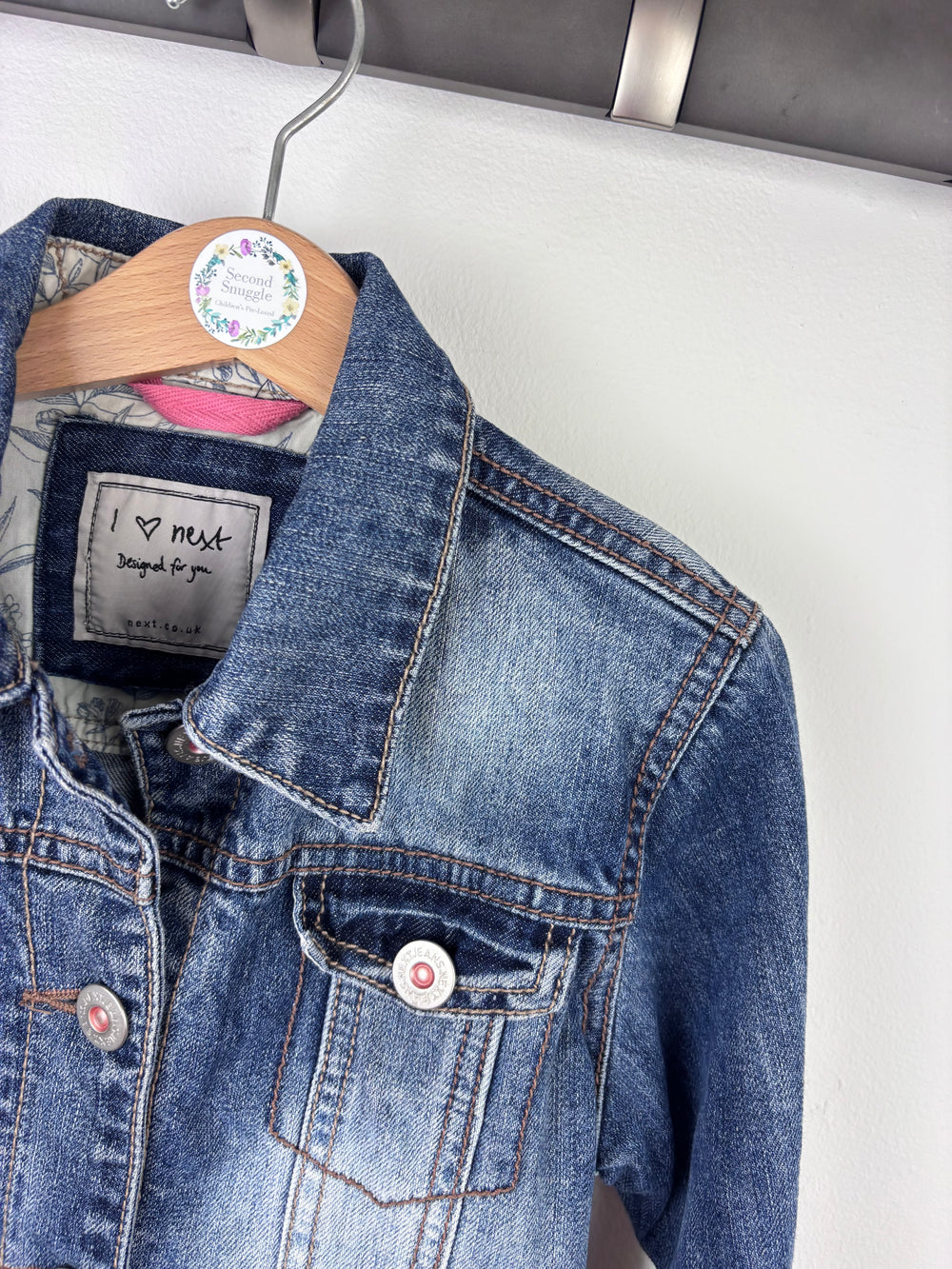 Next Classic Blue Denim Jacket 7-8 Years-Jackets-Second Snuggle Preloved