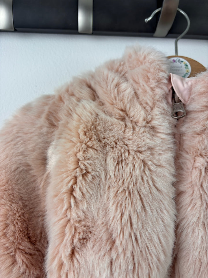 M&S Pink Faux Fur Jacket 18-24 Months-Jackets-Second Snuggle Preloved