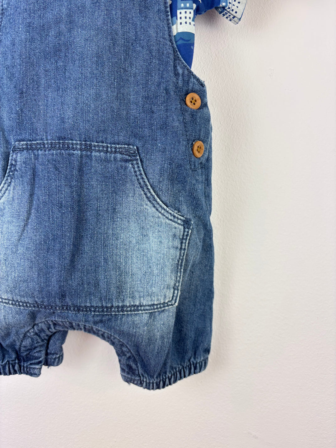 Tu Denim Dungarees with Nautical Bodysuit 3-6 Months-Dungarees-Second Snuggle Preloved