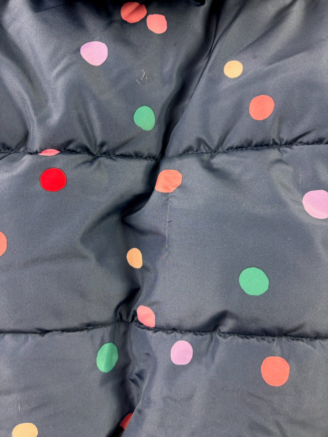 M&S Navy Colourful Spot Padded Hooded Coat 1-2 Years