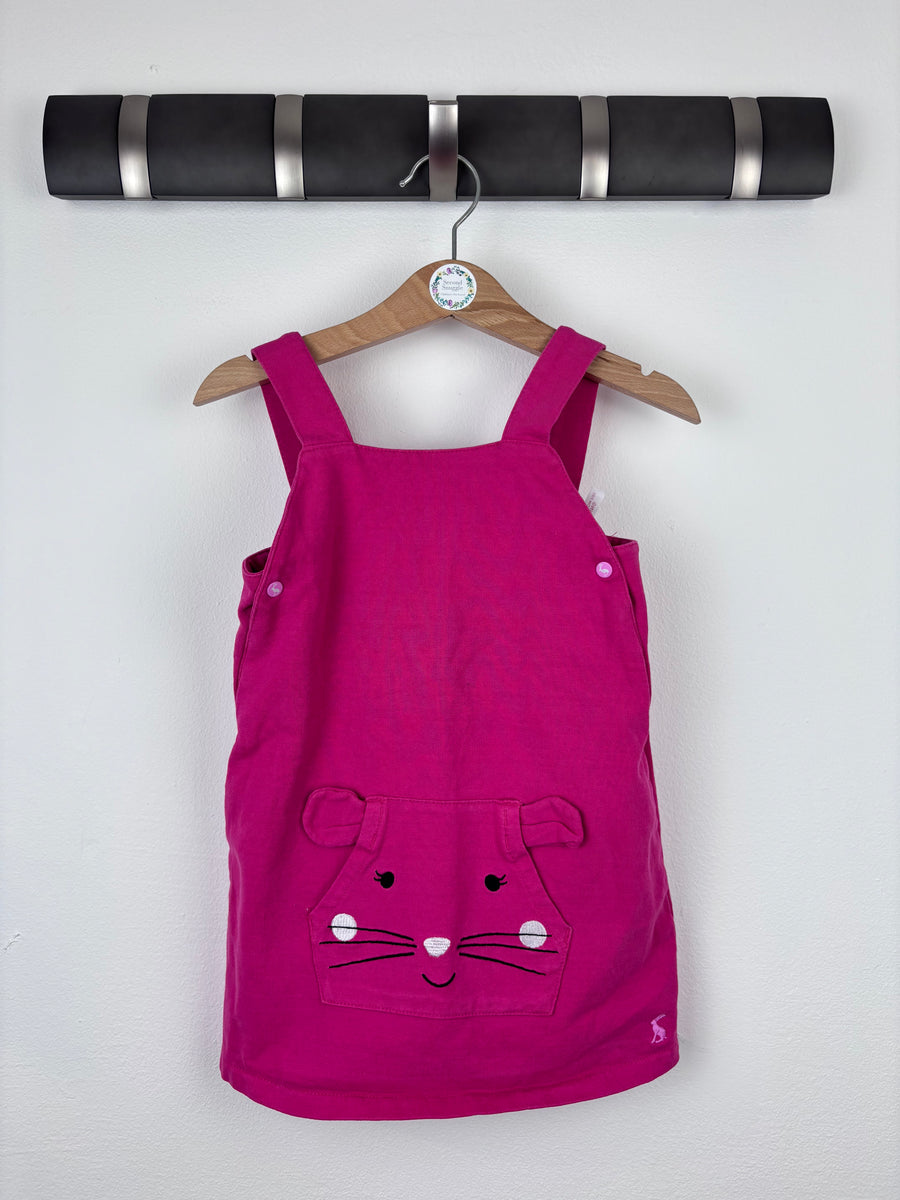 Joules Pink Pinafore Dress with Mouse Pocket 12-18 Months-Dresses-Second Snuggle Preloved
