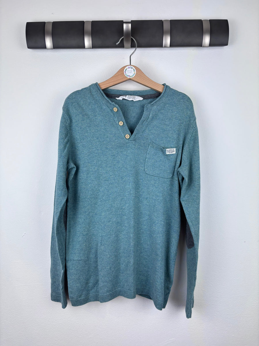 H&M Blue Knit Top 8-10 Years-Jumpers-Second Snuggle Preloved