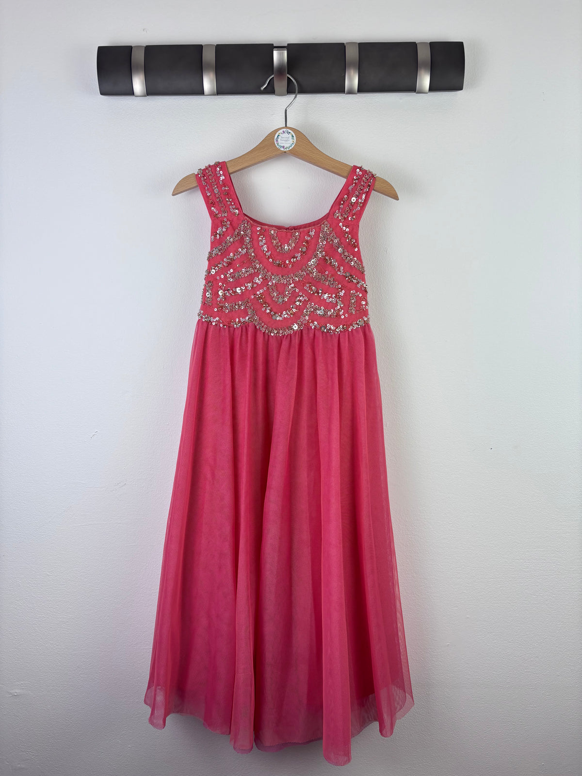 Monsoon Pink Sequin Tulle Party Dress 5-6 Years-Dresses-Second Snuggle Preloved