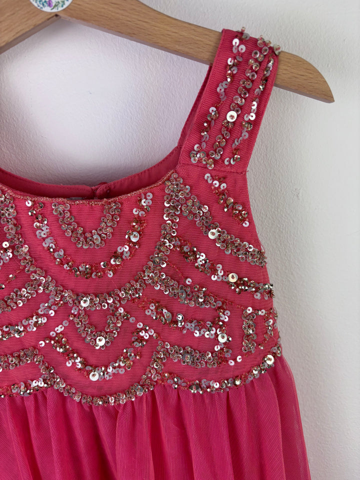 Monsoon Pink Sequin Tulle Party Dress 5-6 Years-Dresses-Second Snuggle Preloved