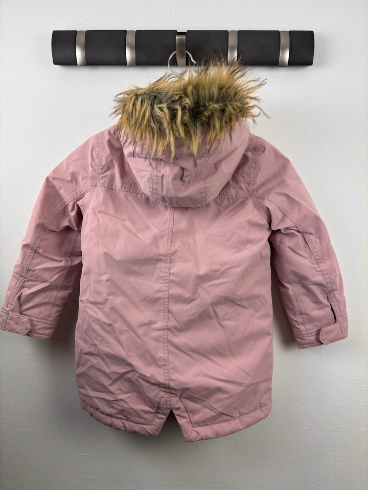 Boden Pink Faux Fur Hooded Parka Coat 8-9 Years