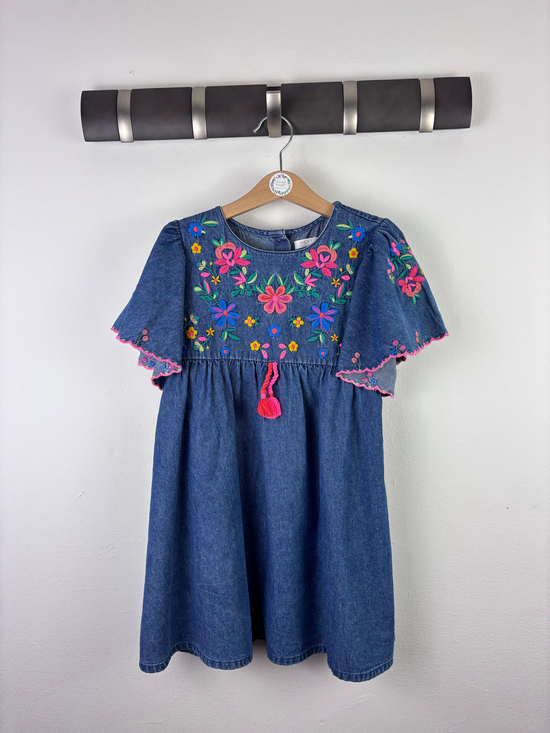 Next Denim Floral Embroidered Dress 5-6 Years – Second Snuggle Preloved