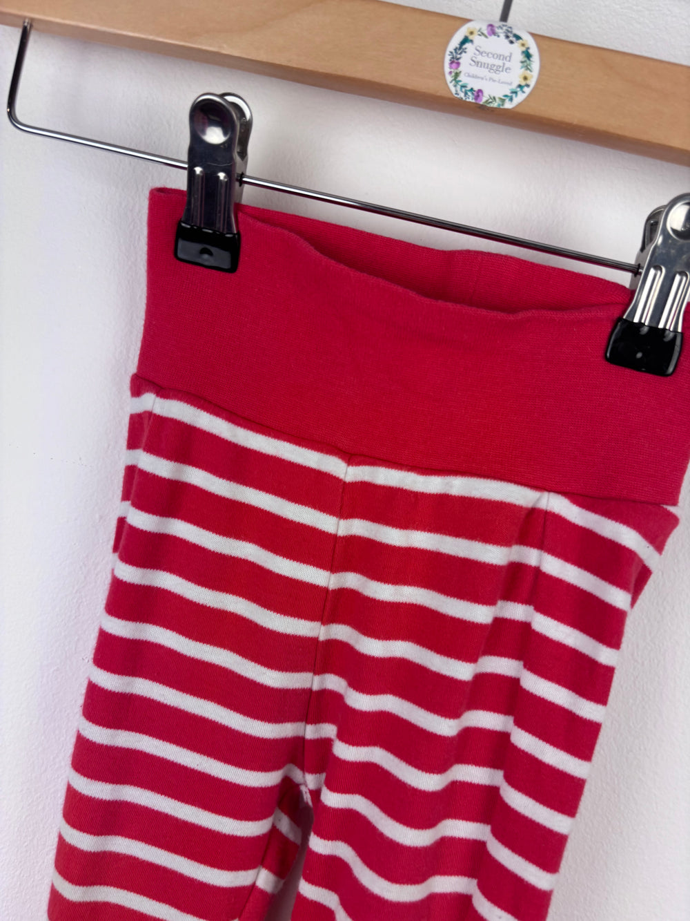 Joules Red Striped Leggings 6-9 Months-Leggings-Second Snuggle Preloved