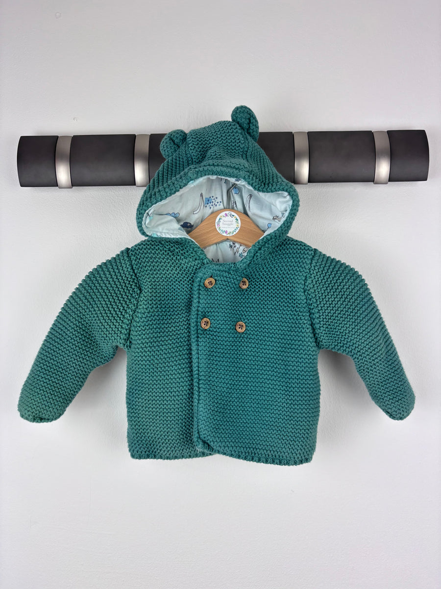 M&S Knitted Hooded Cardigan 0-3 Months-Cardigans-Second Snuggle Preloved