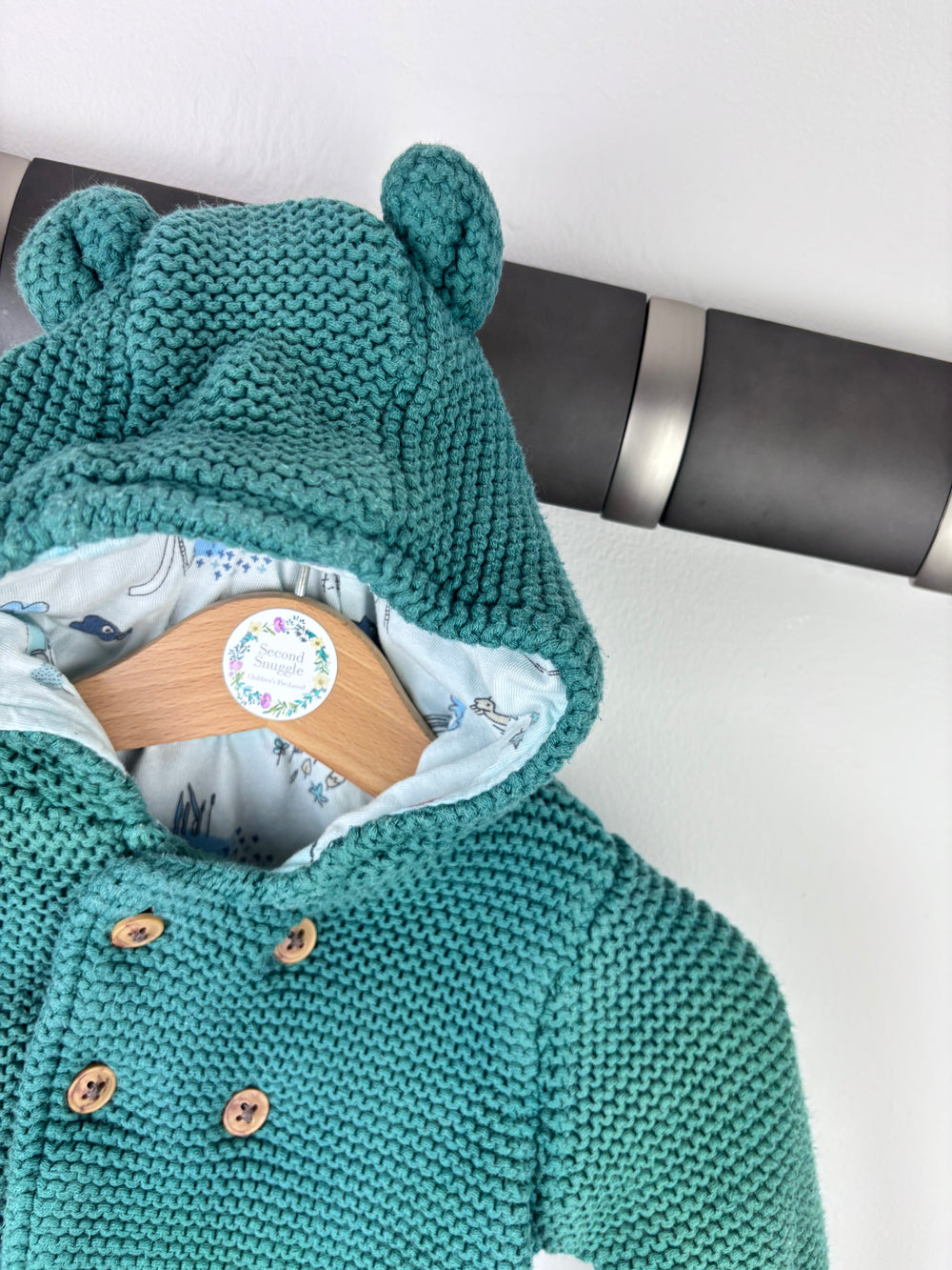 M&S Knitted Hooded Cardigan 0-3 Months-Cardigans-Second Snuggle Preloved