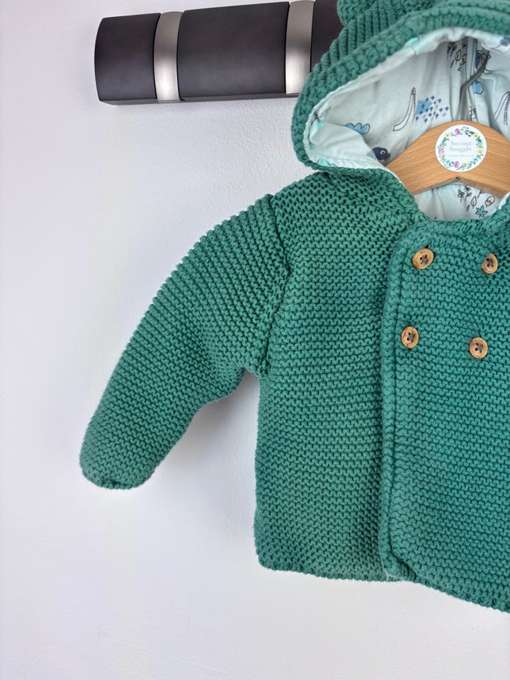 M&S Knitted Hooded Cardigan 0-3 Months-Cardigans-Second Snuggle Preloved