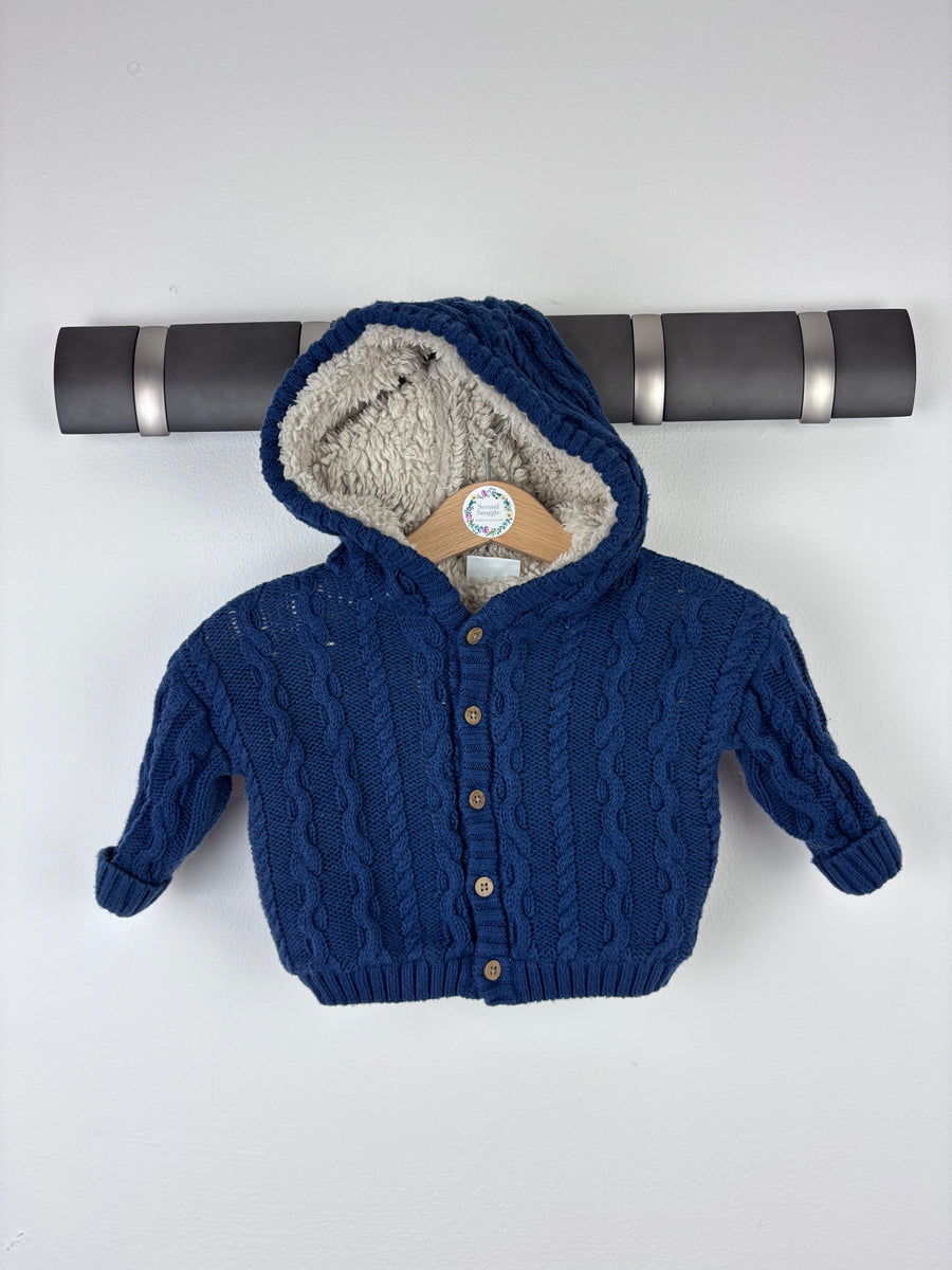 Next Knitted Hooded Cardigan 0-3 Months-Cardigans-Second Snuggle Preloved