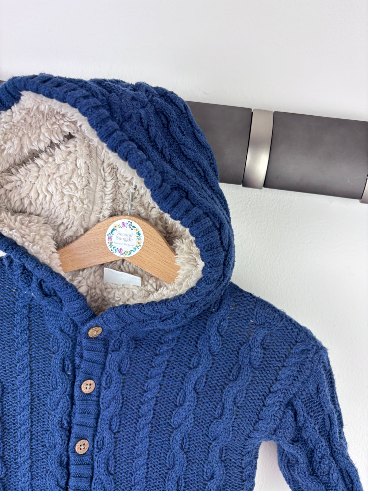 Next Knitted Hooded Cardigan 0-3 Months-Cardigans-Second Snuggle Preloved