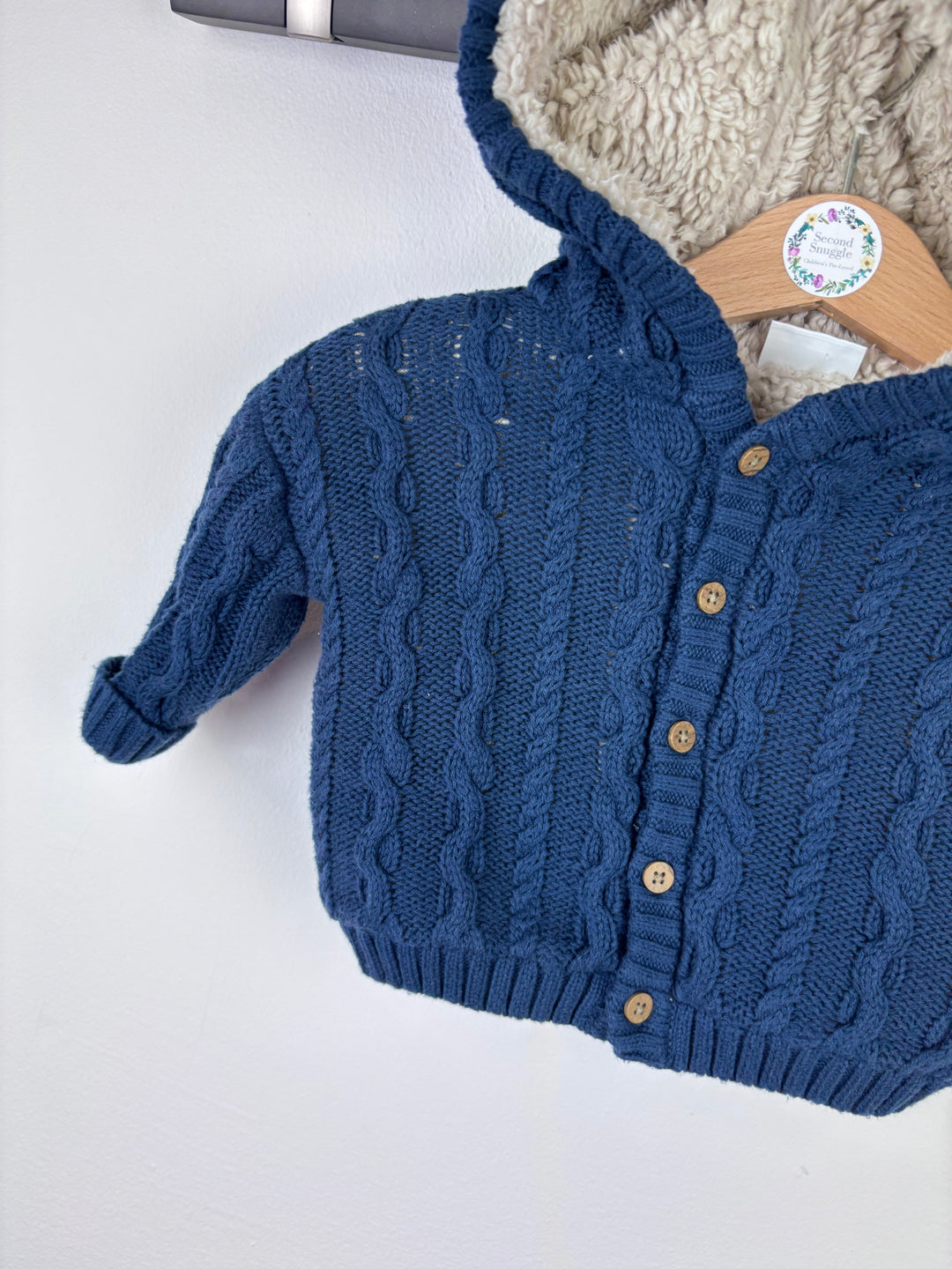 Next Knitted Hooded Cardigan 0-3 Months-Cardigans-Second Snuggle Preloved