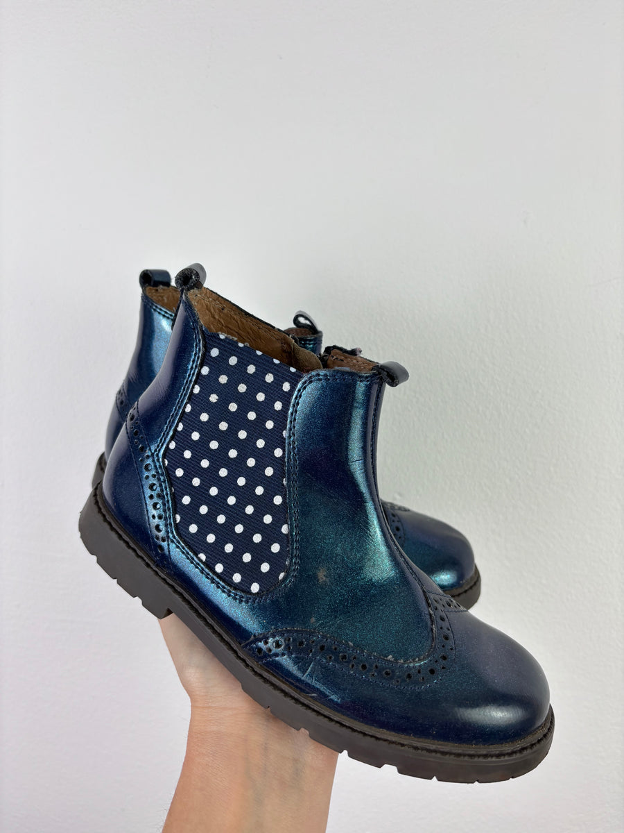 Start-Rite Navy Metallic Chelsea Boots Polka Dot 11.5 F-Boots-Second Snuggle Preloved