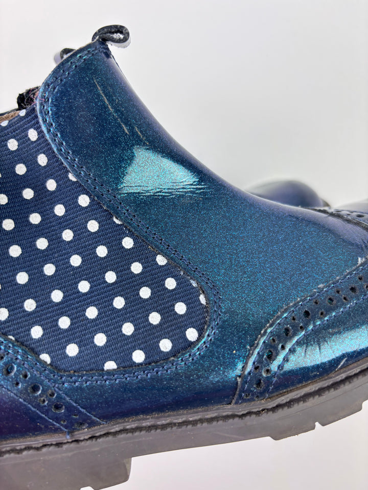 Start-Rite Navy Metallic Chelsea Boots Polka Dot 11.5 F-Boots-Second Snuggle Preloved