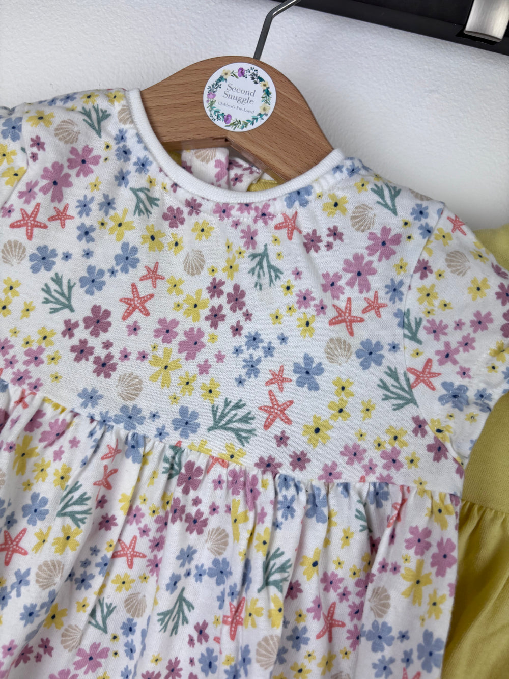 John Lewis Baby Yellow and Floral Dress Set 3-6 Months-Dresses-Second Snuggle Preloved