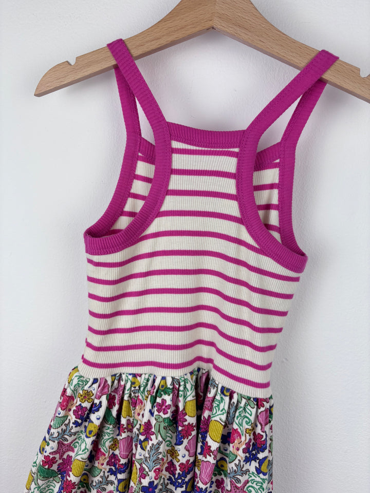 Boden Pink Stripe Ribbed Dress with Sea Life Print Skirt-Dresses-Second Snuggle Preloved