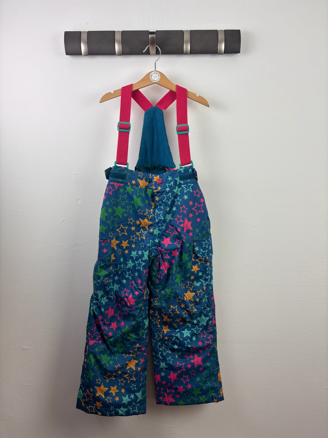 Frugi Navy Multicoloured Star Salopettes 5-6 Years
