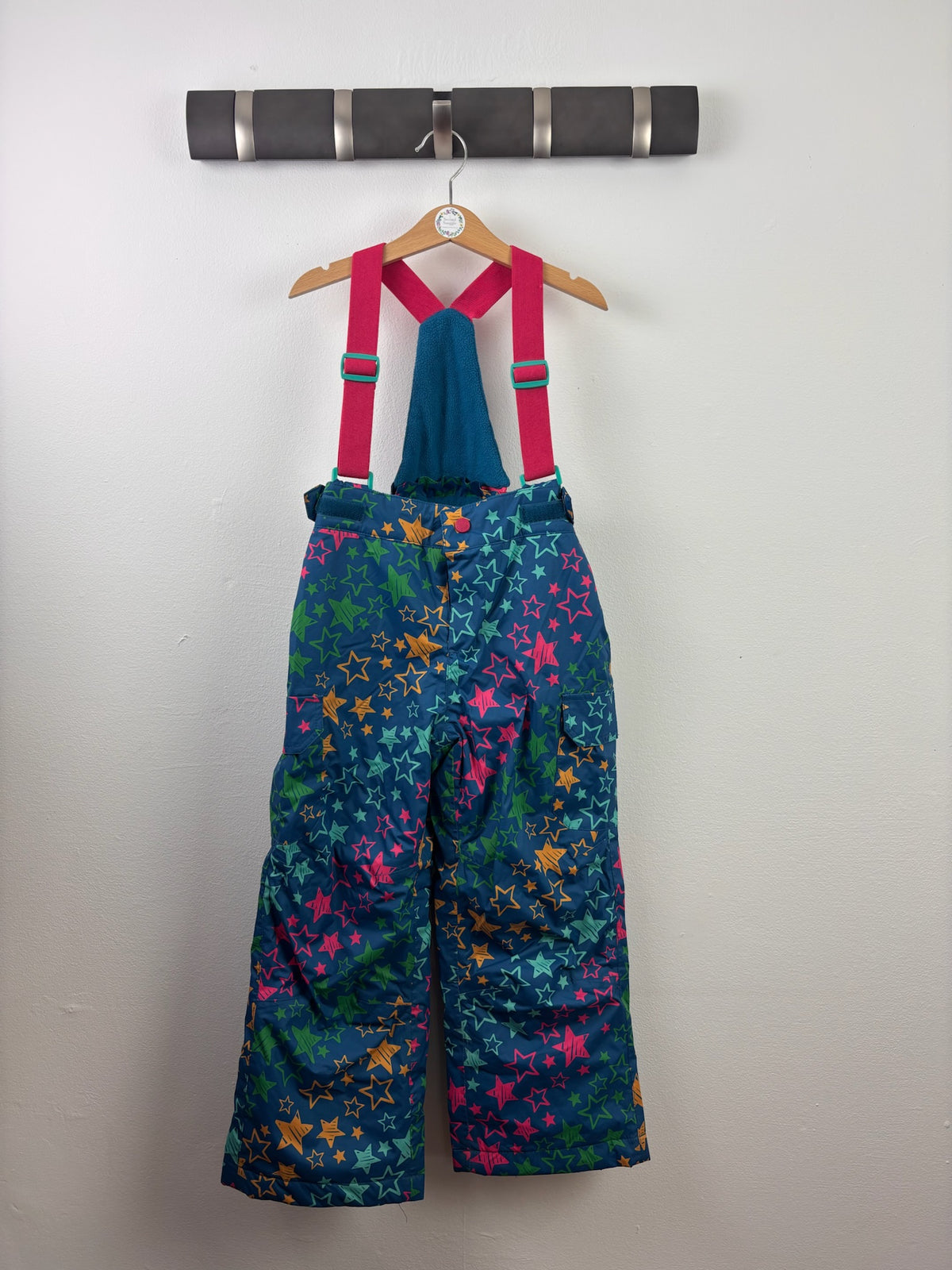 Frugi Navy Multicoloured Star Salopettes 5-6 Years-Coats-Second Snuggle Preloved