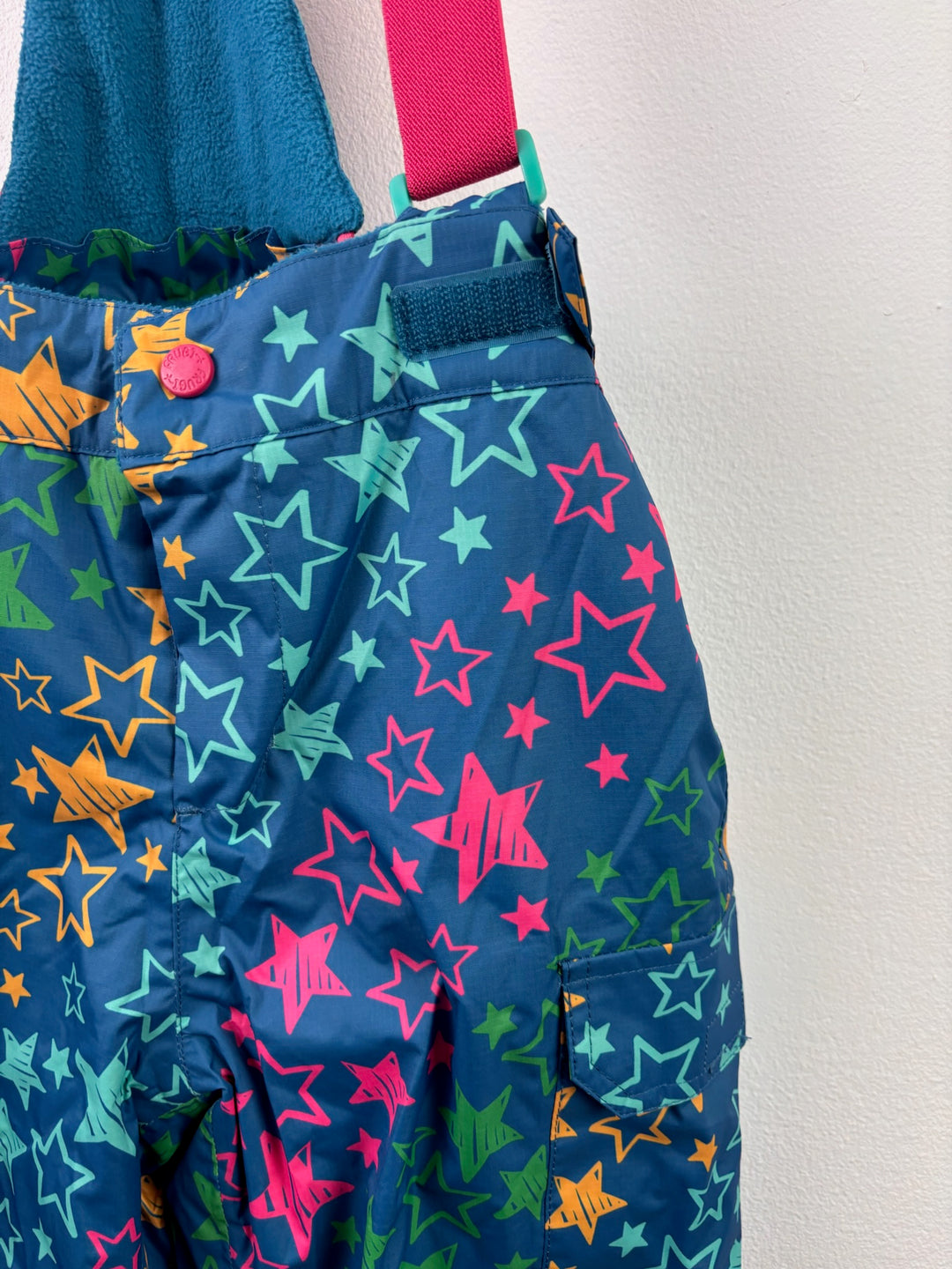 Frugi Navy Multicoloured Star Salopettes 5-6 Years