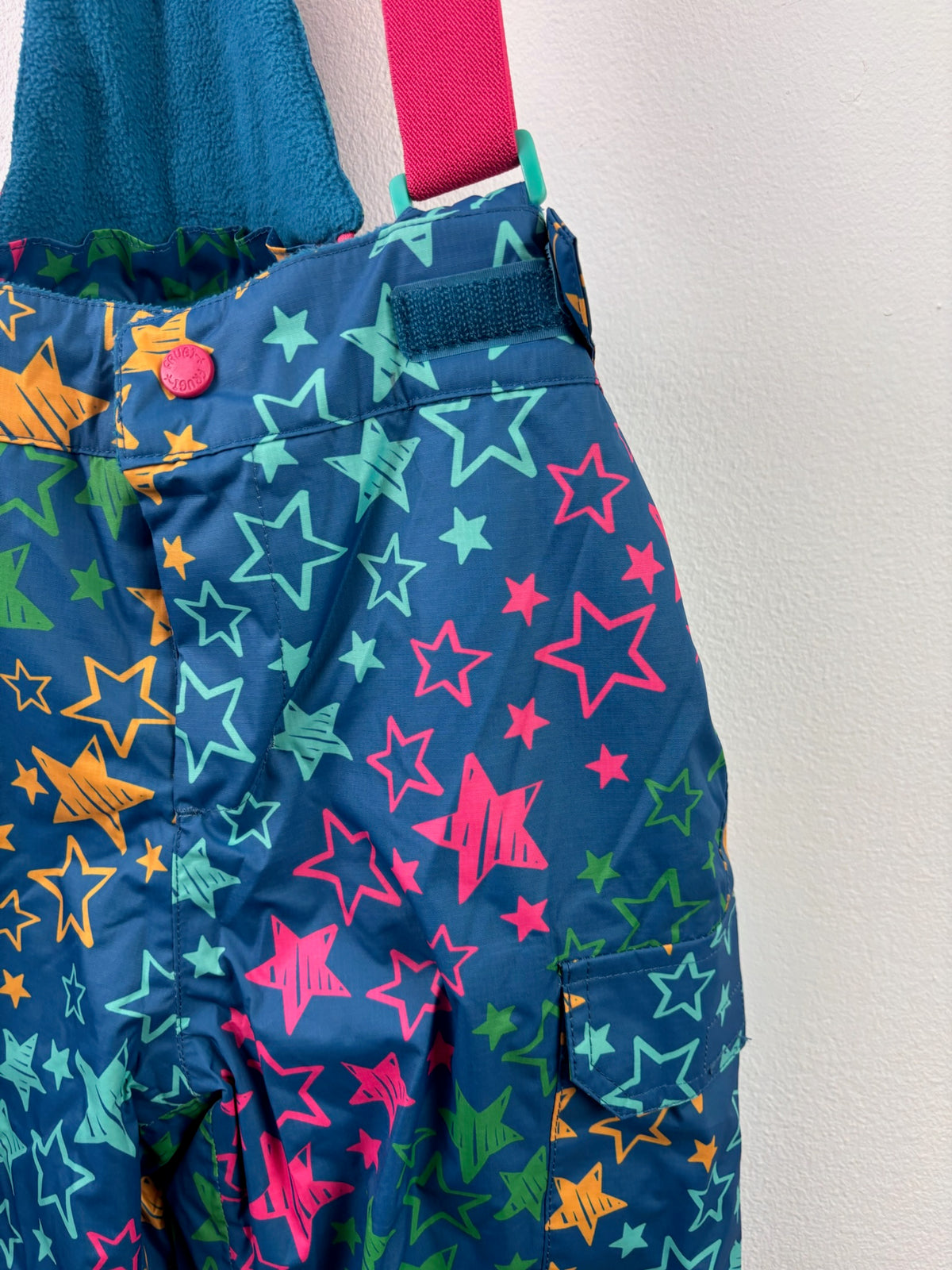 Frugi Navy Multicoloured Star Salopettes 5-6 Years-Coats-Second Snuggle Preloved
