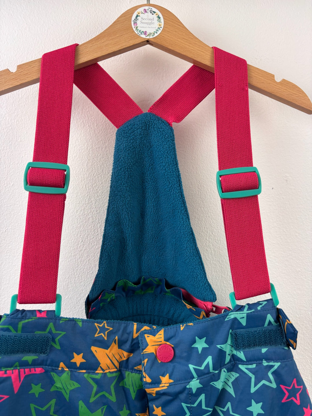 Frugi Navy Multicoloured Star Salopettes 5-6 Years
