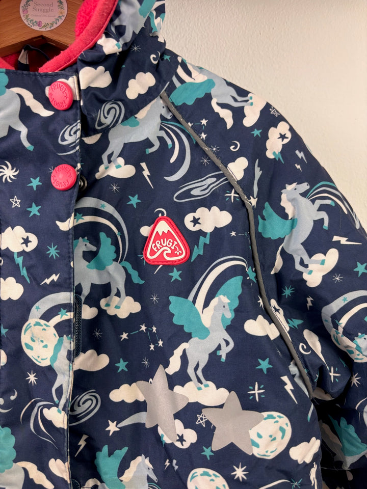 Frugi Navy Pegasus Print Hooded Coat 4-5 Years