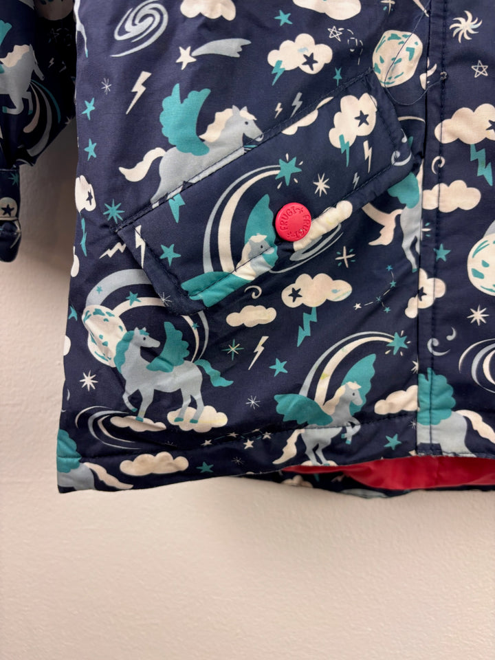 Frugi Navy Pegasus Print Hooded Coat 4-5 Years