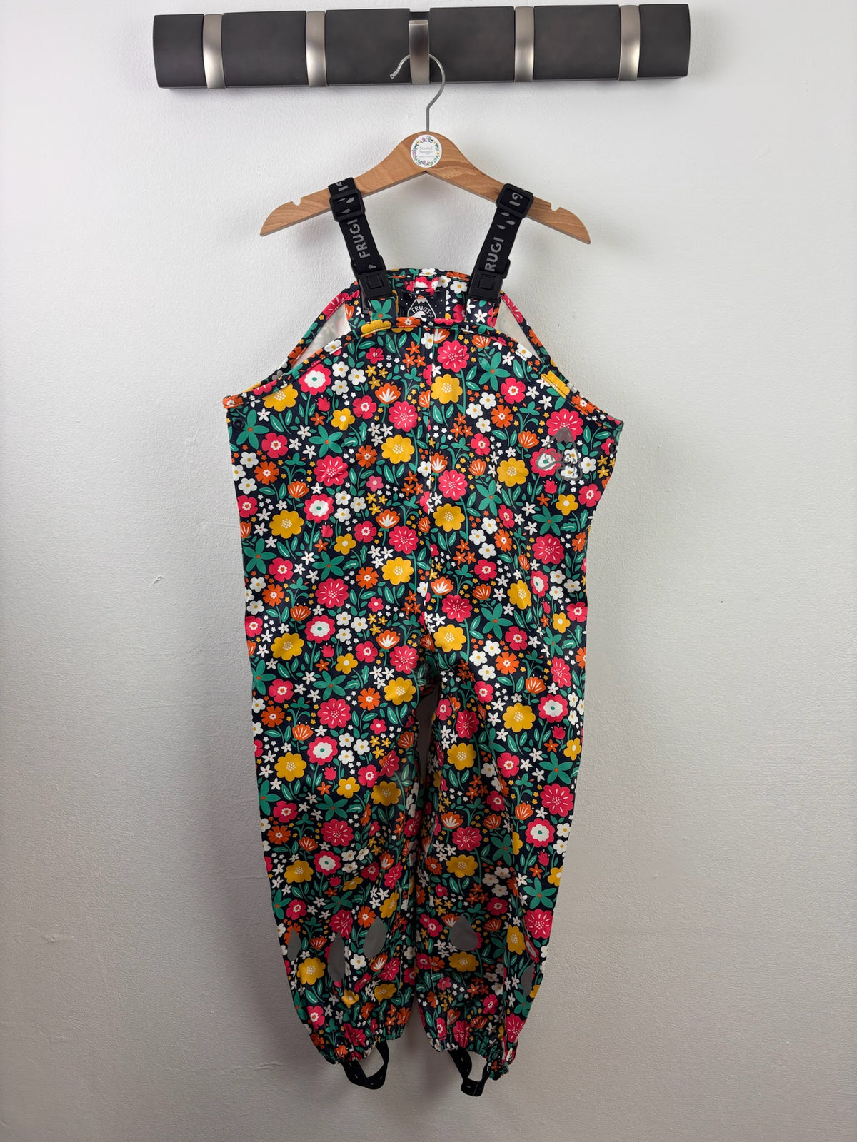 Frugi Floral Waterproof Dungarees 5-6 Years-Coats-Second Snuggle Preloved