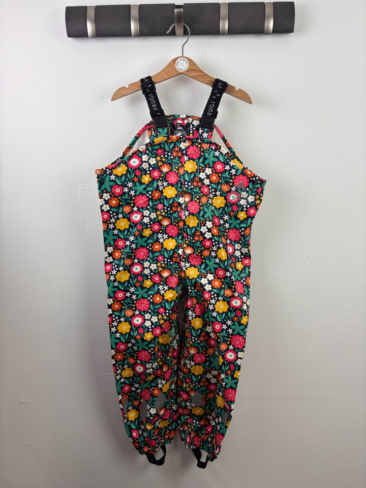 Frugi Floral Waterproof Dungarees 5-6 Years