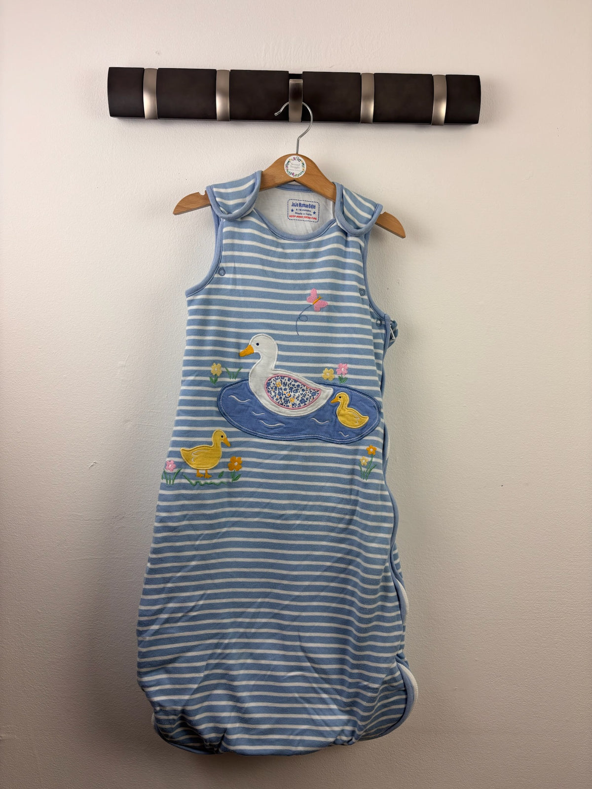 JoJo Maman Bébé Blue Stripe Duck 2.5 Tog Sleeping Bag 6-18 Months-Sleeping Bags-Second Snuggle Preloved