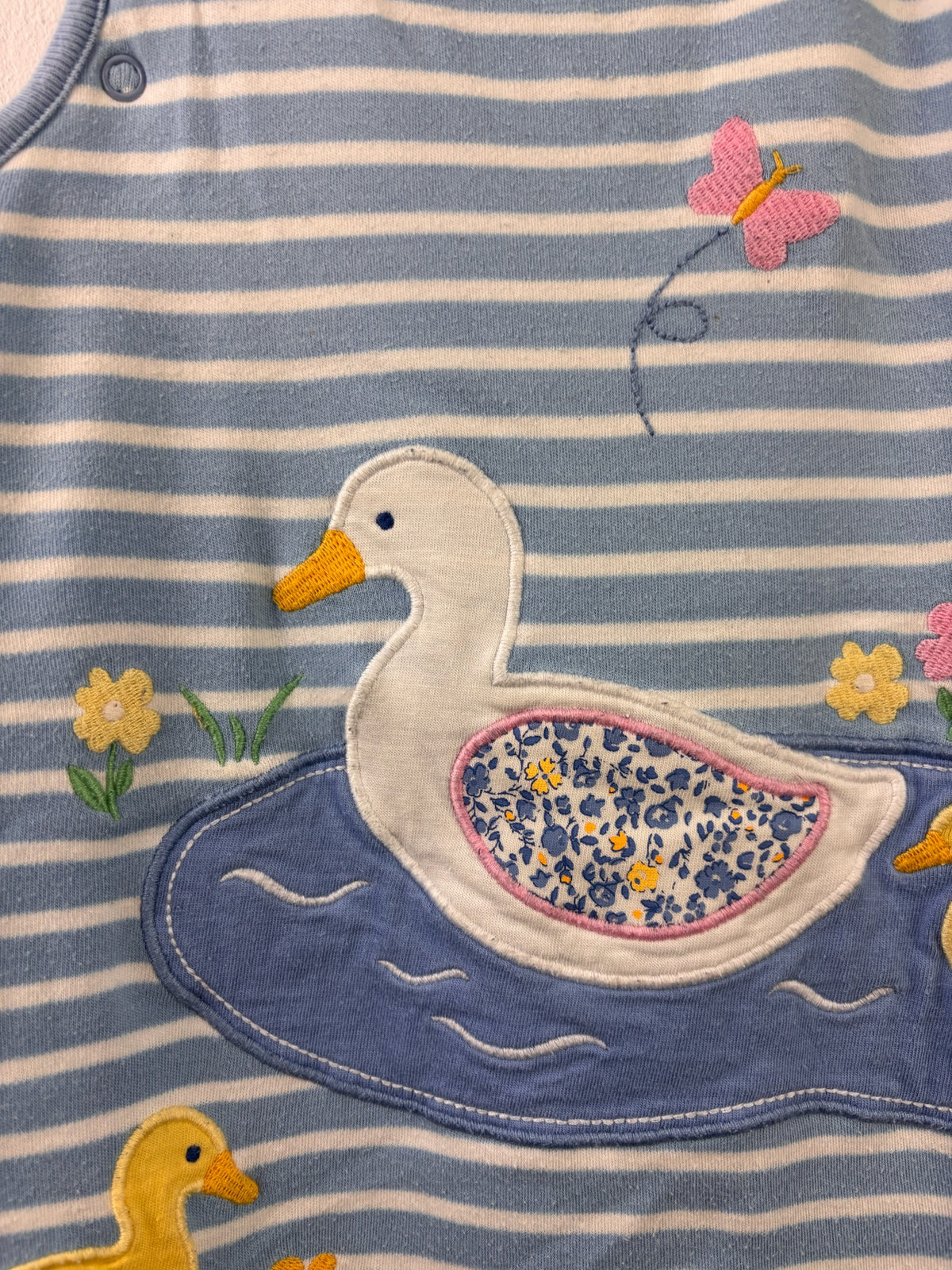 JoJo Maman Bébé Blue Stripe Duck 2.5 Tog Sleeping Bag 6-18 Months-Sleeping Bags-Second Snuggle Preloved