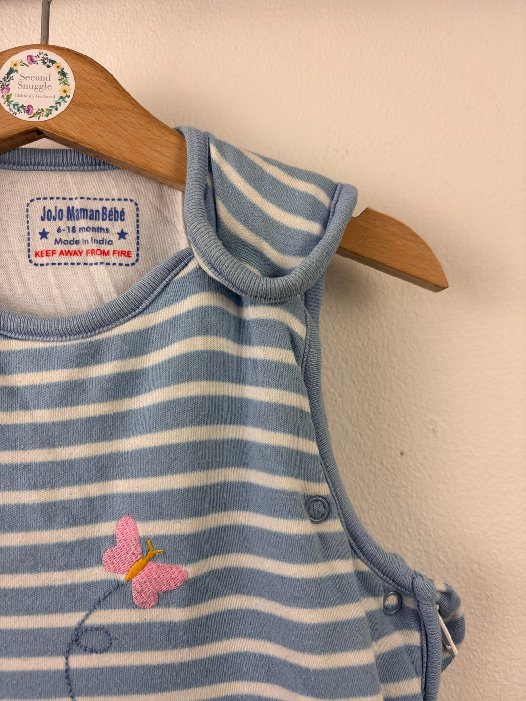 JoJo Maman Bébé Blue Stripe Duck 2.5 Tog Sleeping Bag 6-18 Months