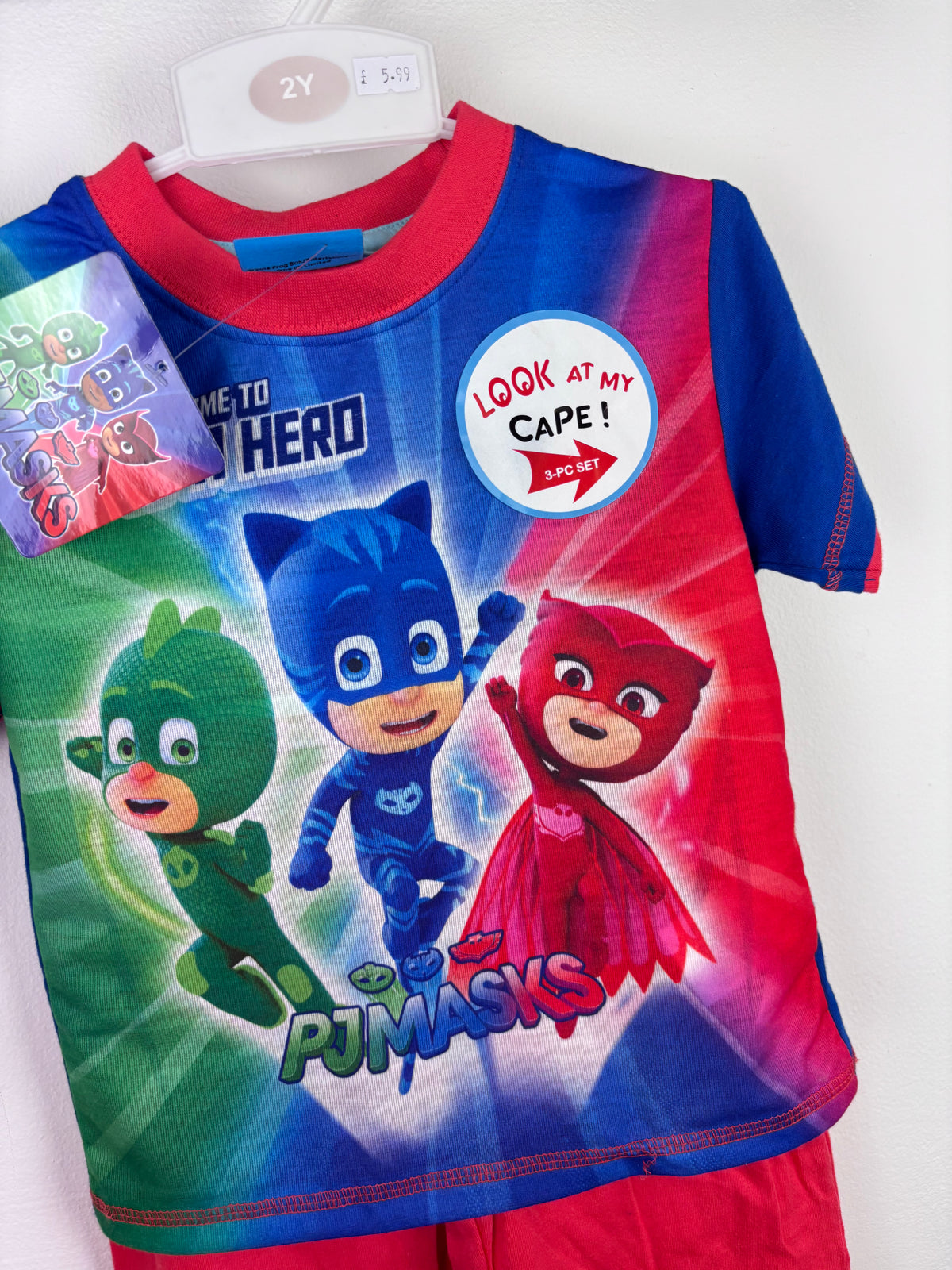 PJ Masks Red Pyjama Set with Cape 18-24 Months-Night Wear-Second Snuggle Preloved