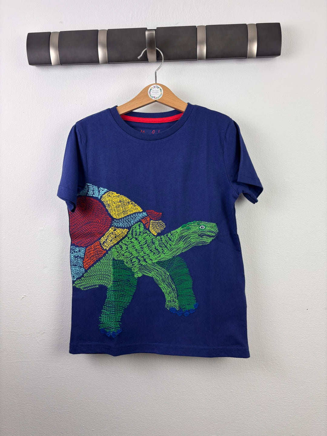 Boden Navy Tortoise Embroidered T-Shirt-Tops-Second Snuggle Preloved