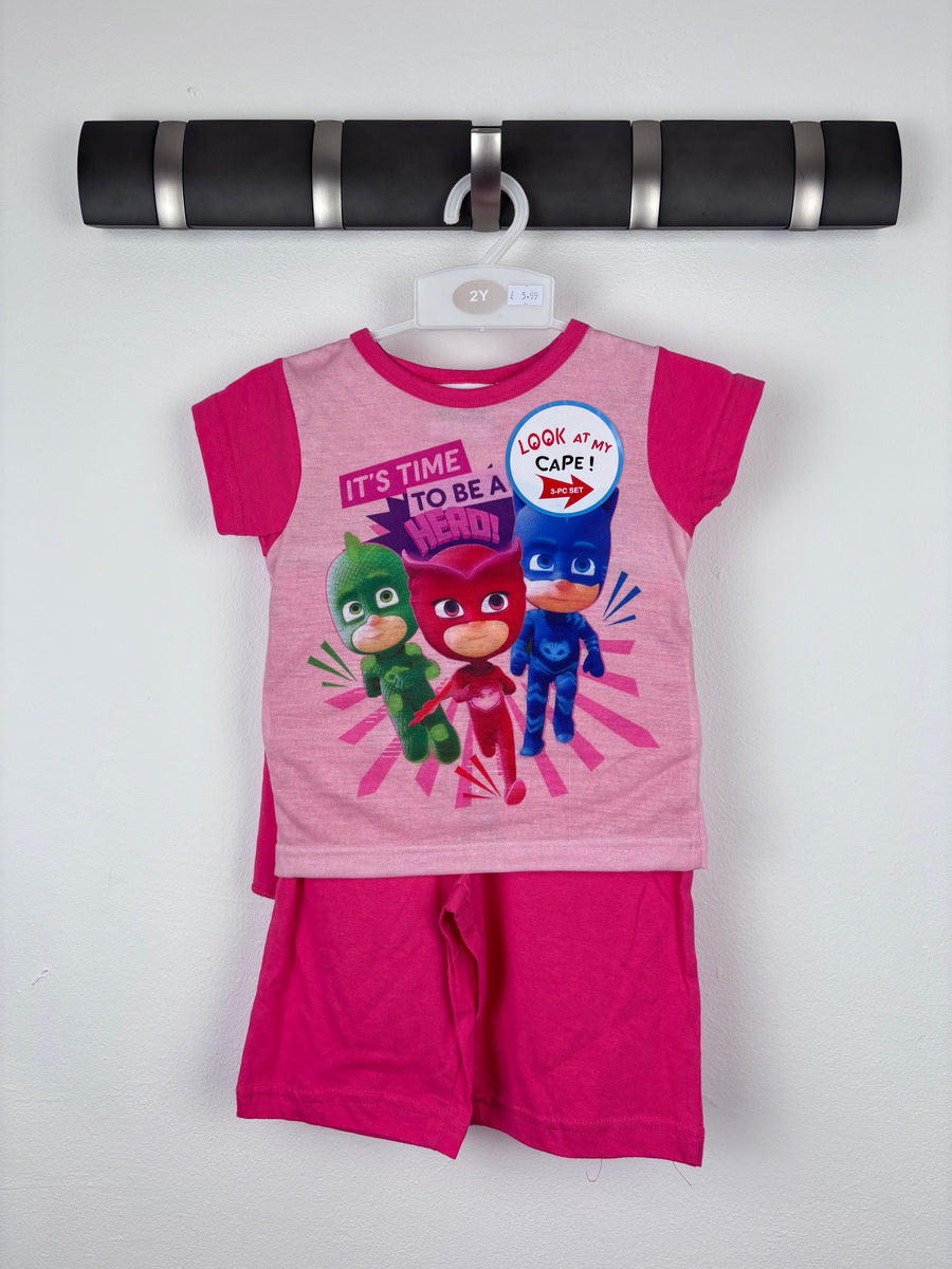 PJ Masks Pink Pyjama Set with Cape-Night Wear-Second Snuggle Preloved